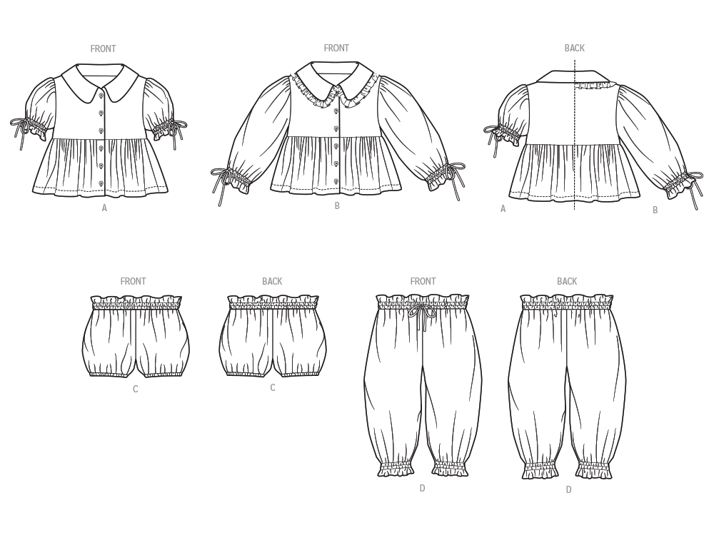 Patron McCall's n°8665 – Chemise à col et pan froncé