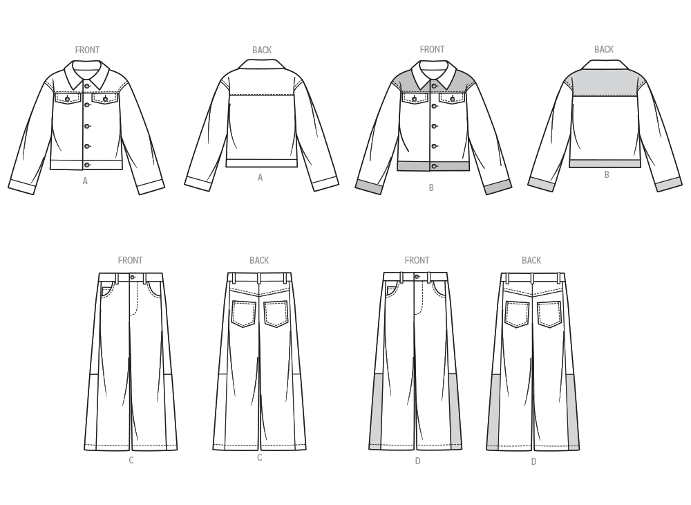 Patron McCall's n°8666 – Veste en jean et pantalon large