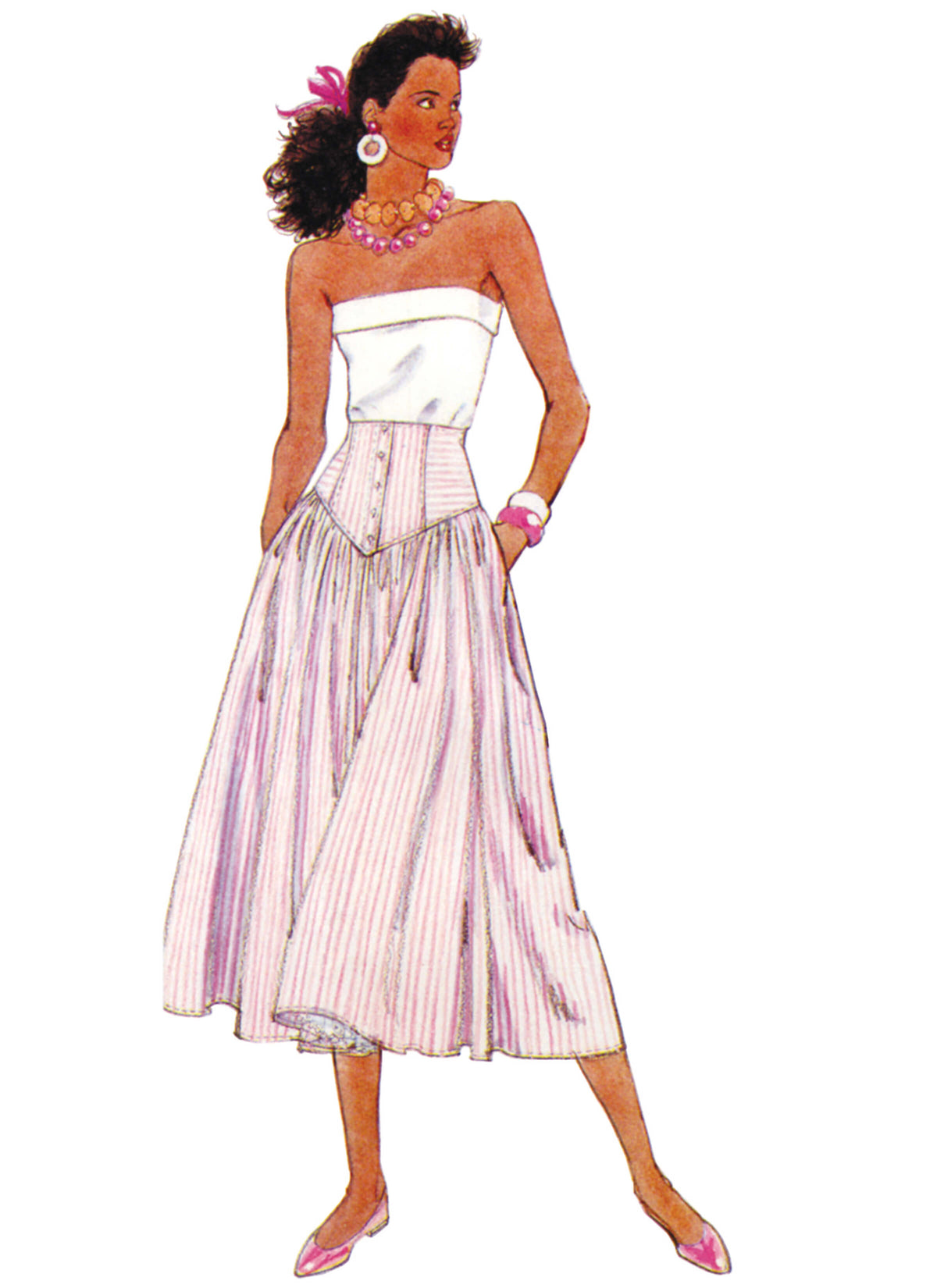 Patron McCall's n°8668 – Jupes vintage à empiècement boutonné