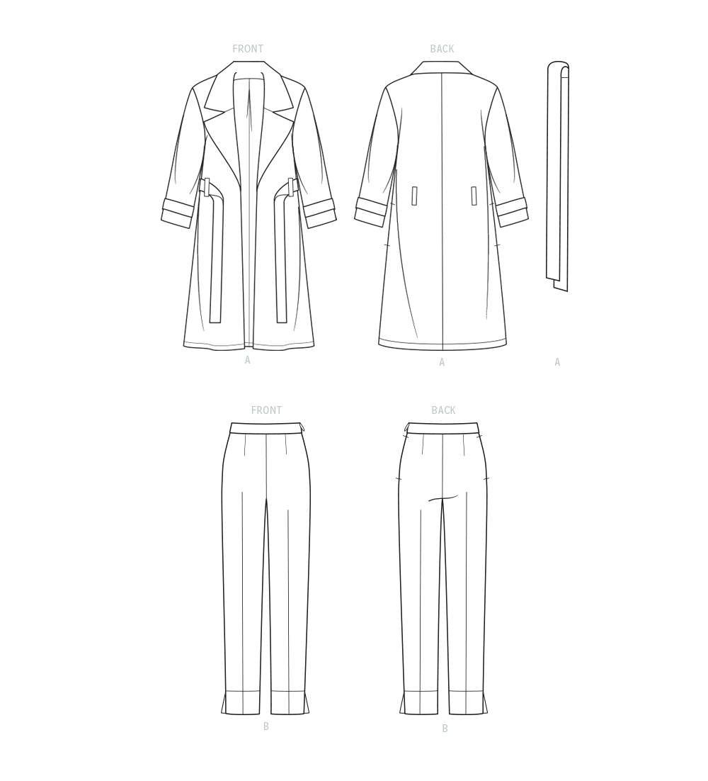 Patron Know Me n°2001 – Manteau oversize et pantalon taille haute