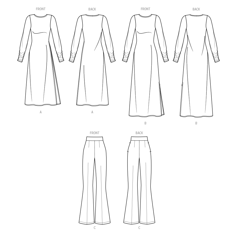 Patron Know Me n°2046 – Robe en maille et pantalon tissé pour femmes