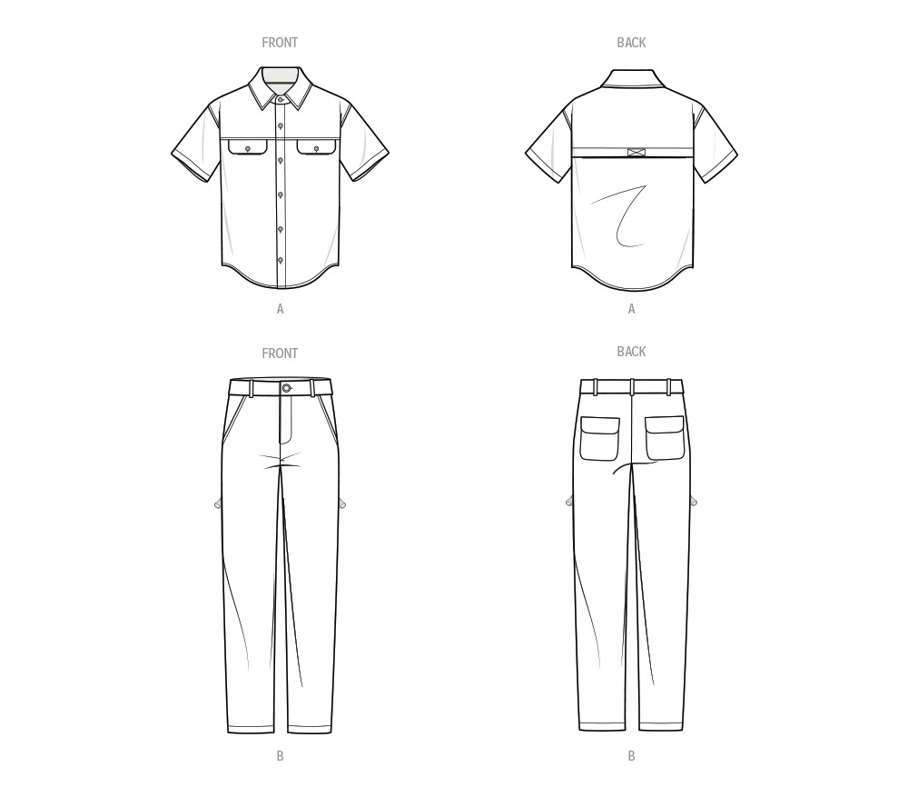 Patron Know Me n°2056 – Chemise et pantalon pour hommes