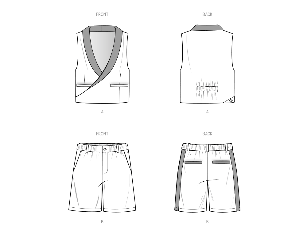 Patron Know Me n°2071 – Gilet et short pour hommes