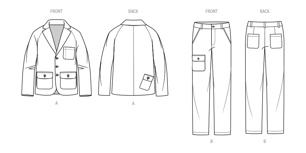 Patron Know Me n°2075 – Veste et pantalon pour hommes