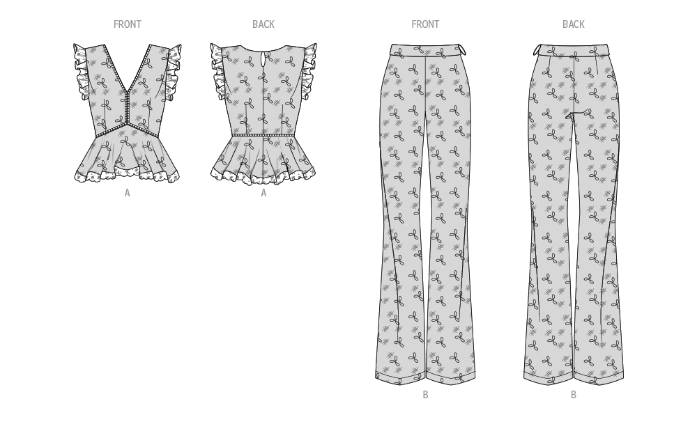 Patron Know Me n°2092 – Ensemble haut à basque et pantalon pour femmes