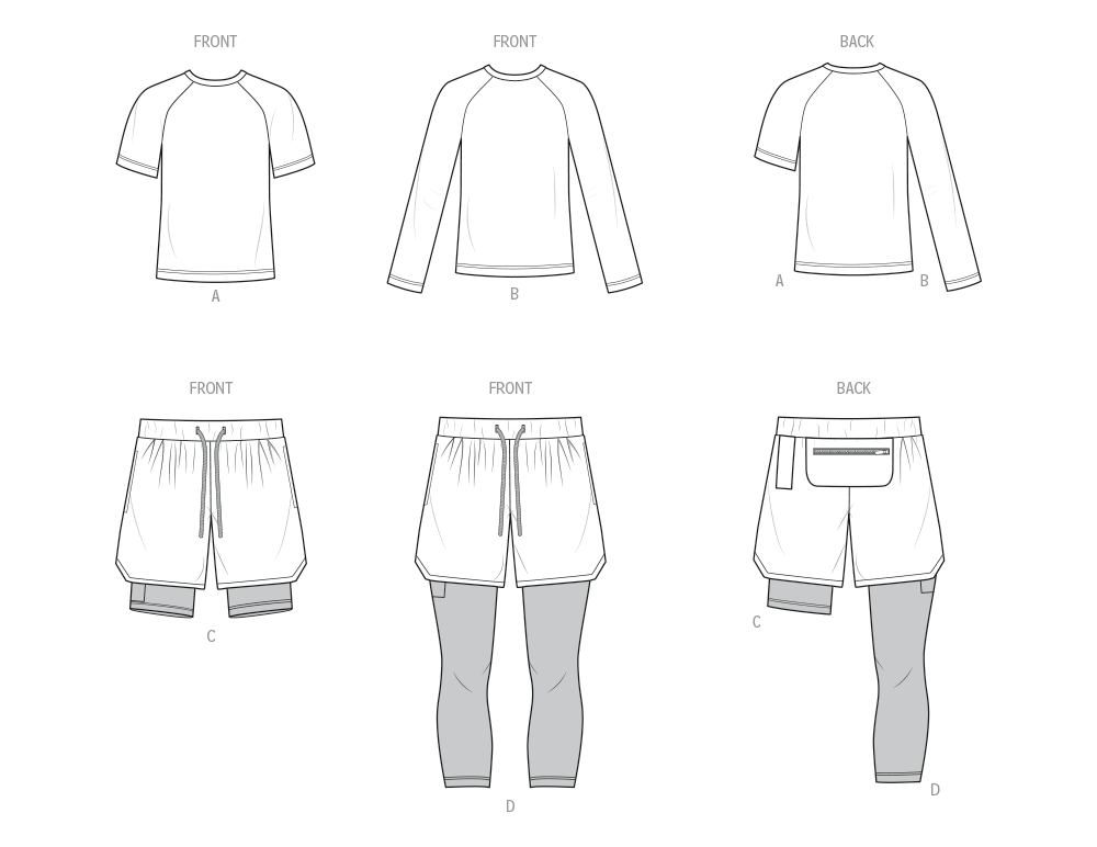 Patron Know Me n°2117 - T‑shirt raglan et shorts homme