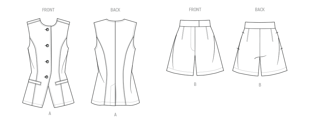 Patron Know Me n°2125 – Gilet ajusté & short urbain