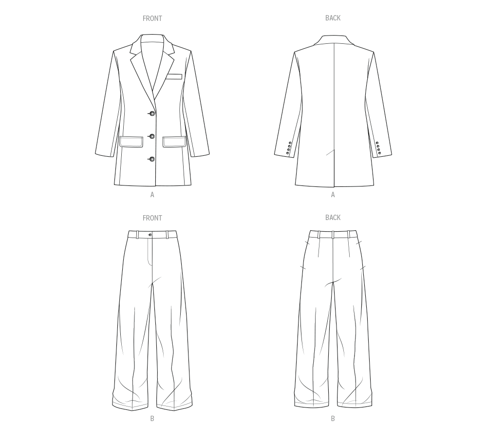 Patron Know Me n°2128 – Veste boutonnée & pantalon droit