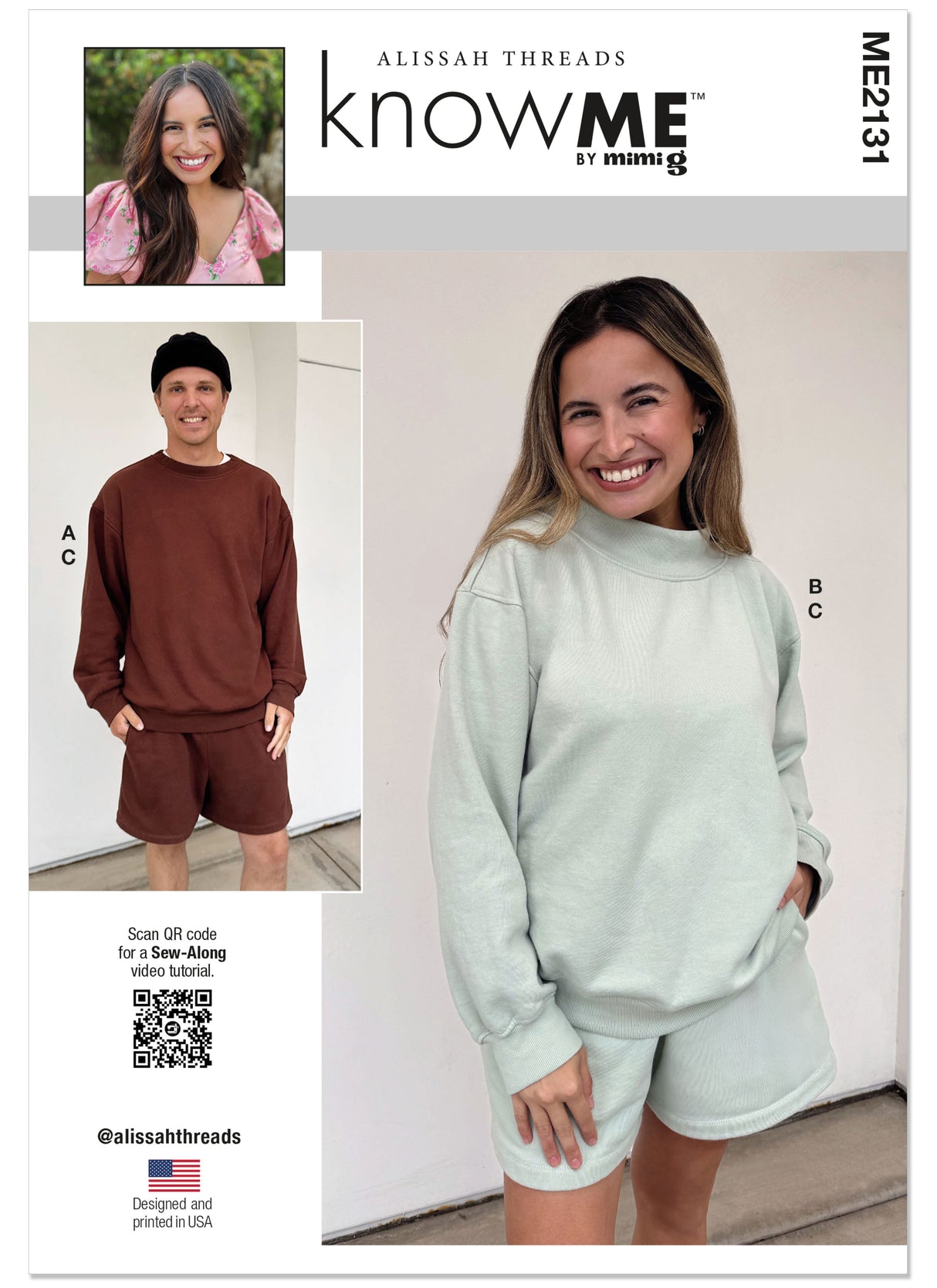 Patron Know Me n°2131 – Sweat-shirt oversize & short unisexe