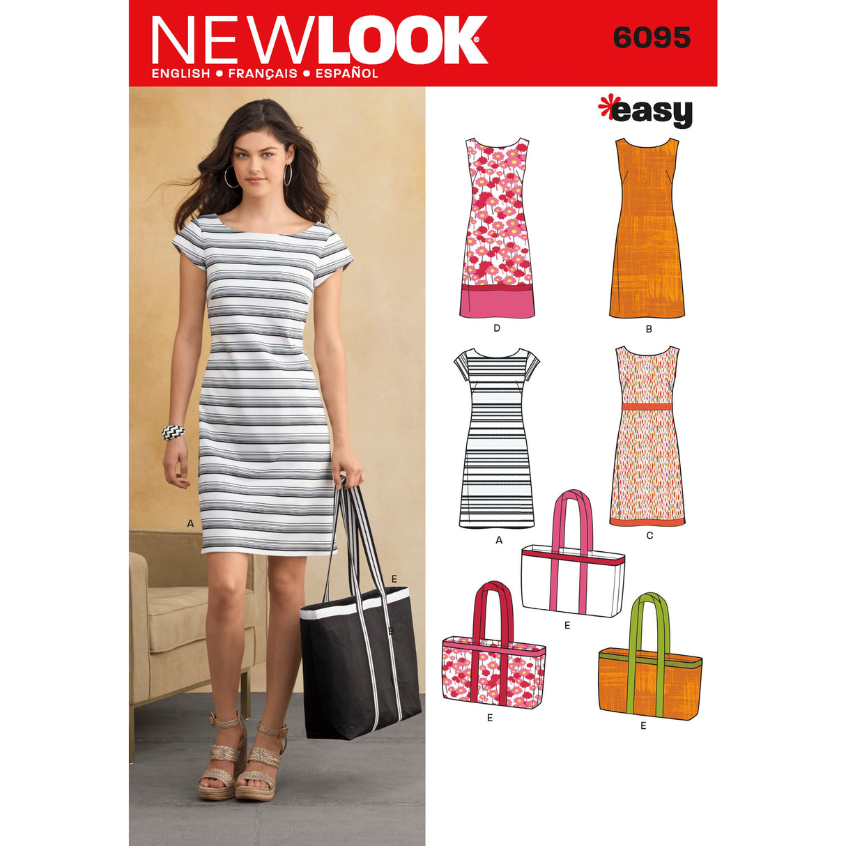 Patron New Look n°6095 - Robe et sac pour femme