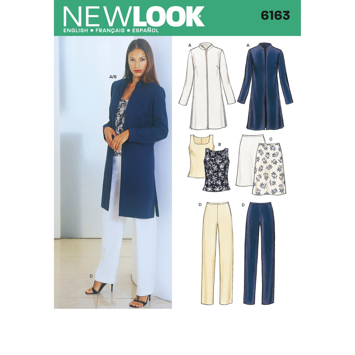 Patron New Look n°6163 - Ensemble veste, haut, jupe et pantalon