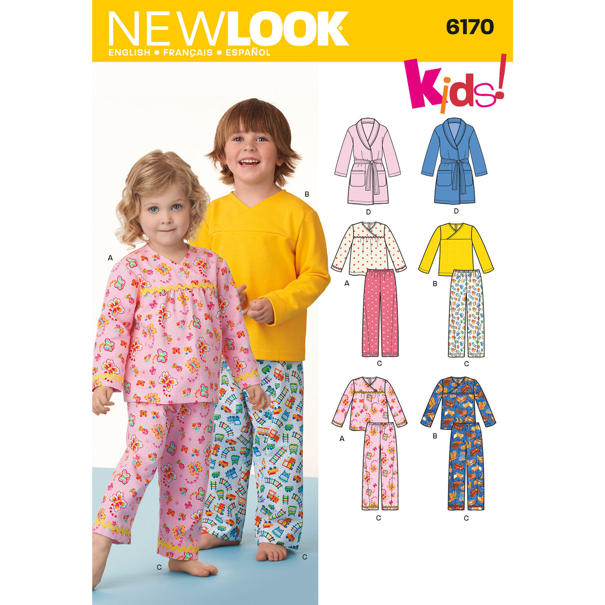 Patron New Look n°6170 - Vêtements de nuit pour enfants