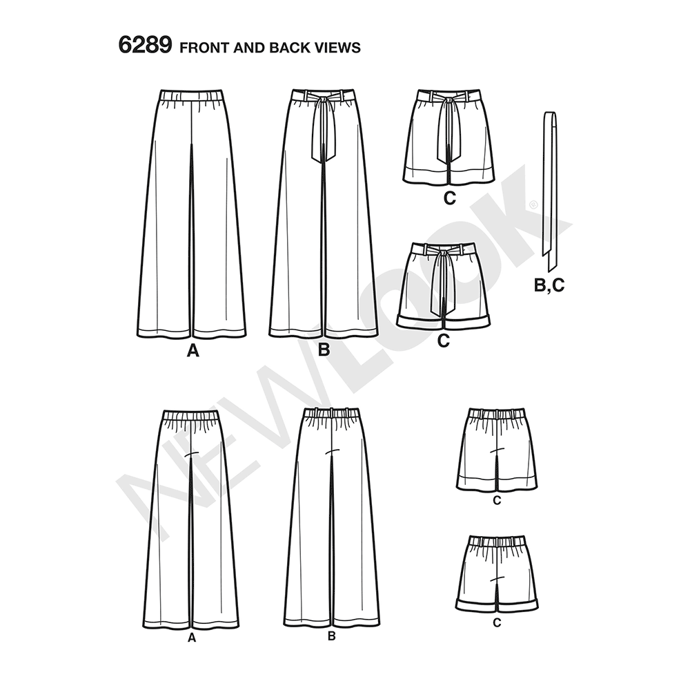 Patron New Look n°6289 – Pantalon et short à enfiler