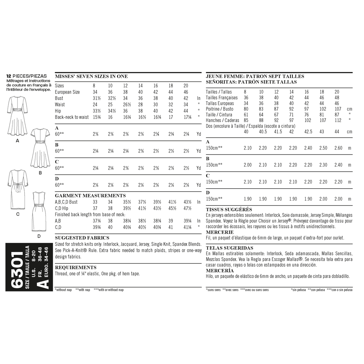 Patron New Look n°6301 – Robe portefeuille élégante