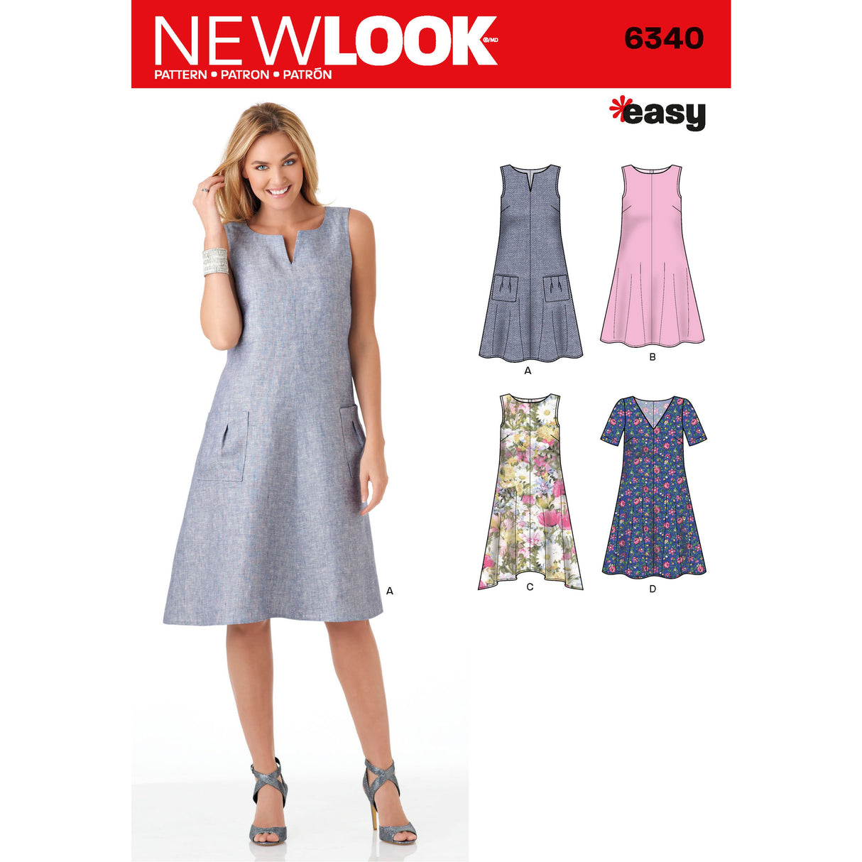 Patron New Look n°6340 – Robe trapèze pour femme