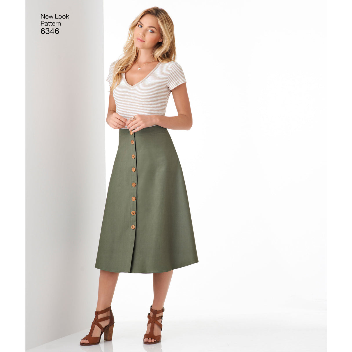 Patron New Look n°6346 – Jupe boutonnée pour femme