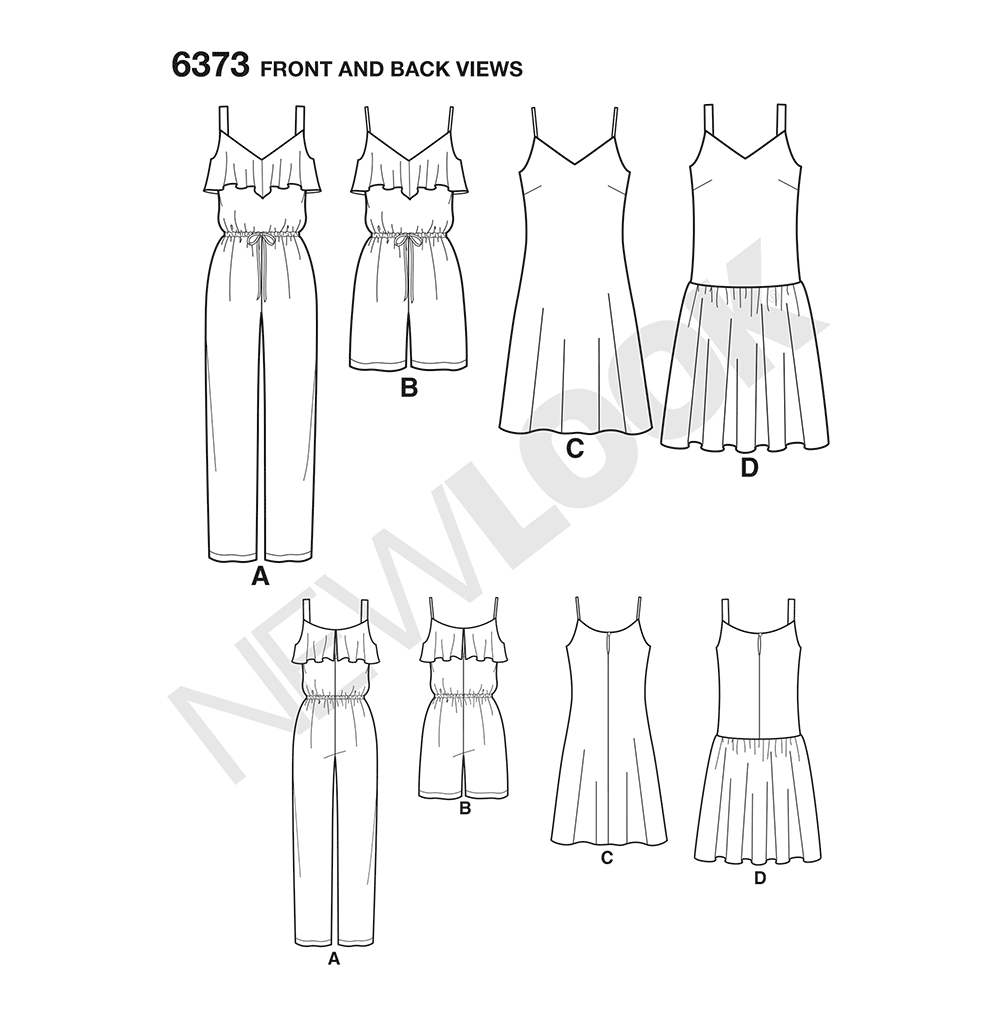Patron New Look n°6373 – Combinaison et robe pour femme