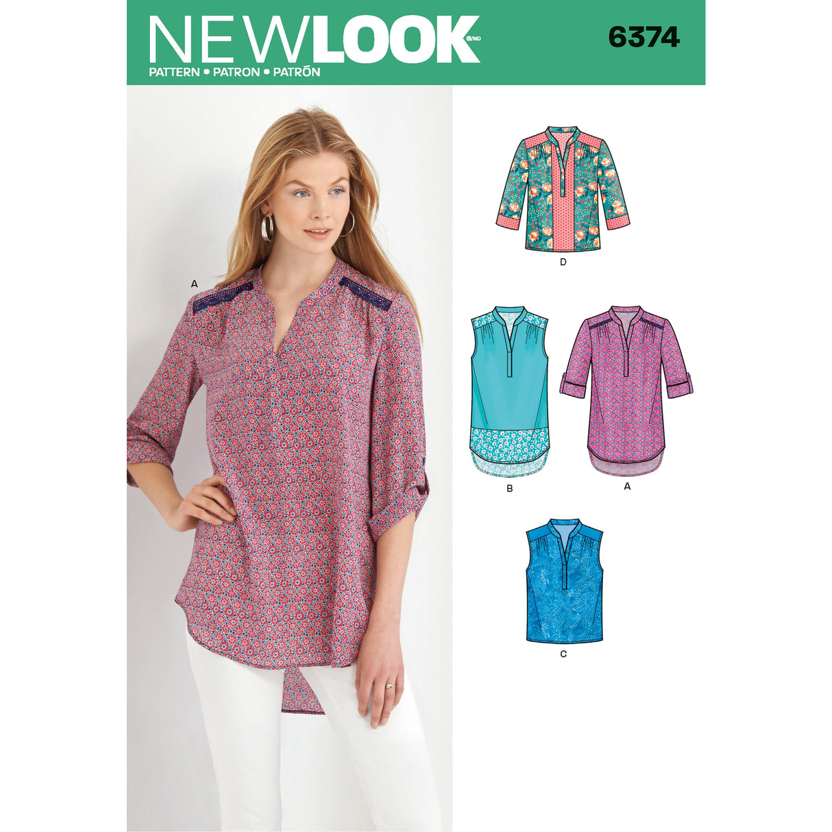 Patron New Look n°6374 – Chemisier féminin à variations multiples