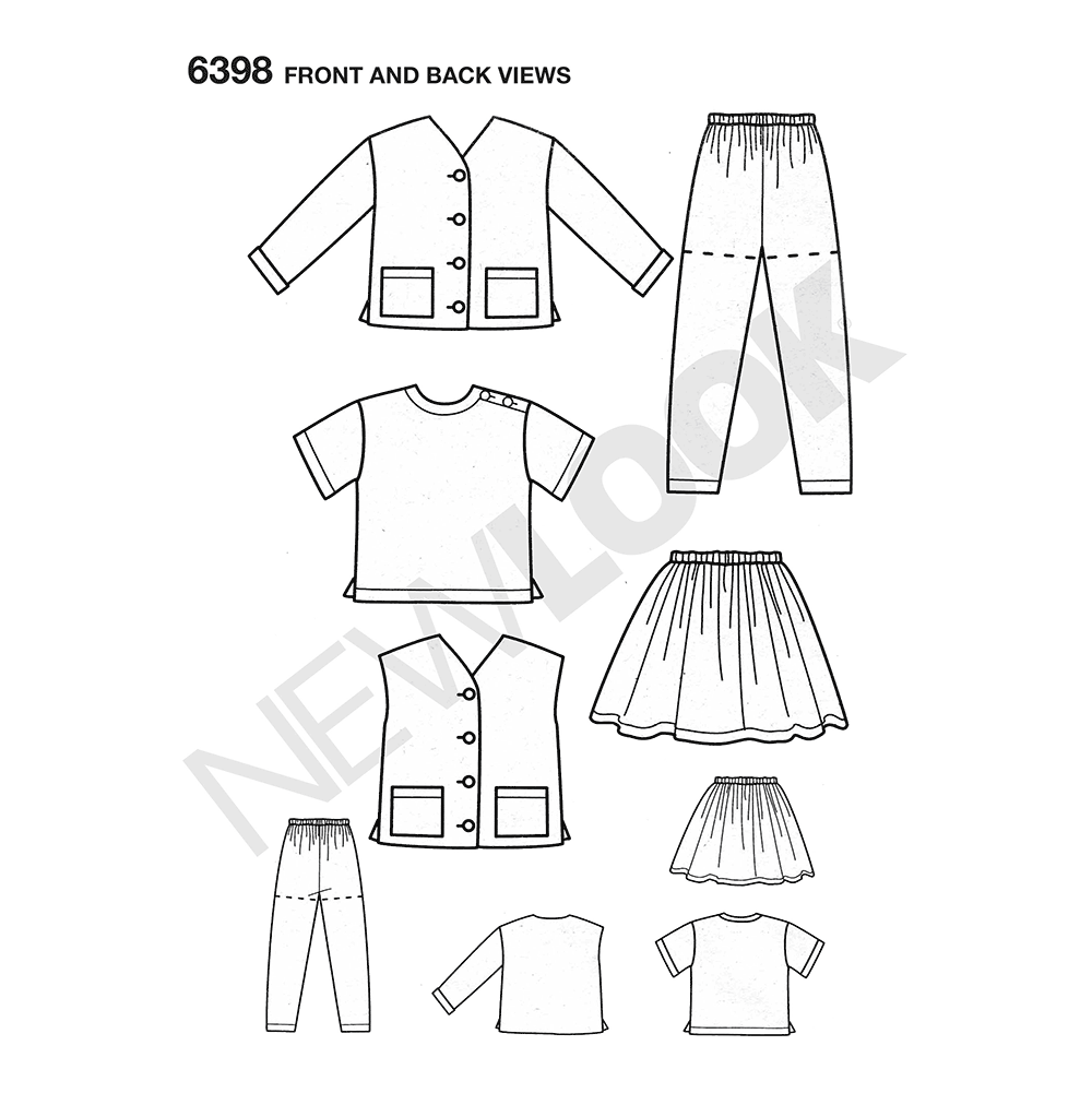 Patron New Look n°6398 – Ensemble estival mixte pour enfants