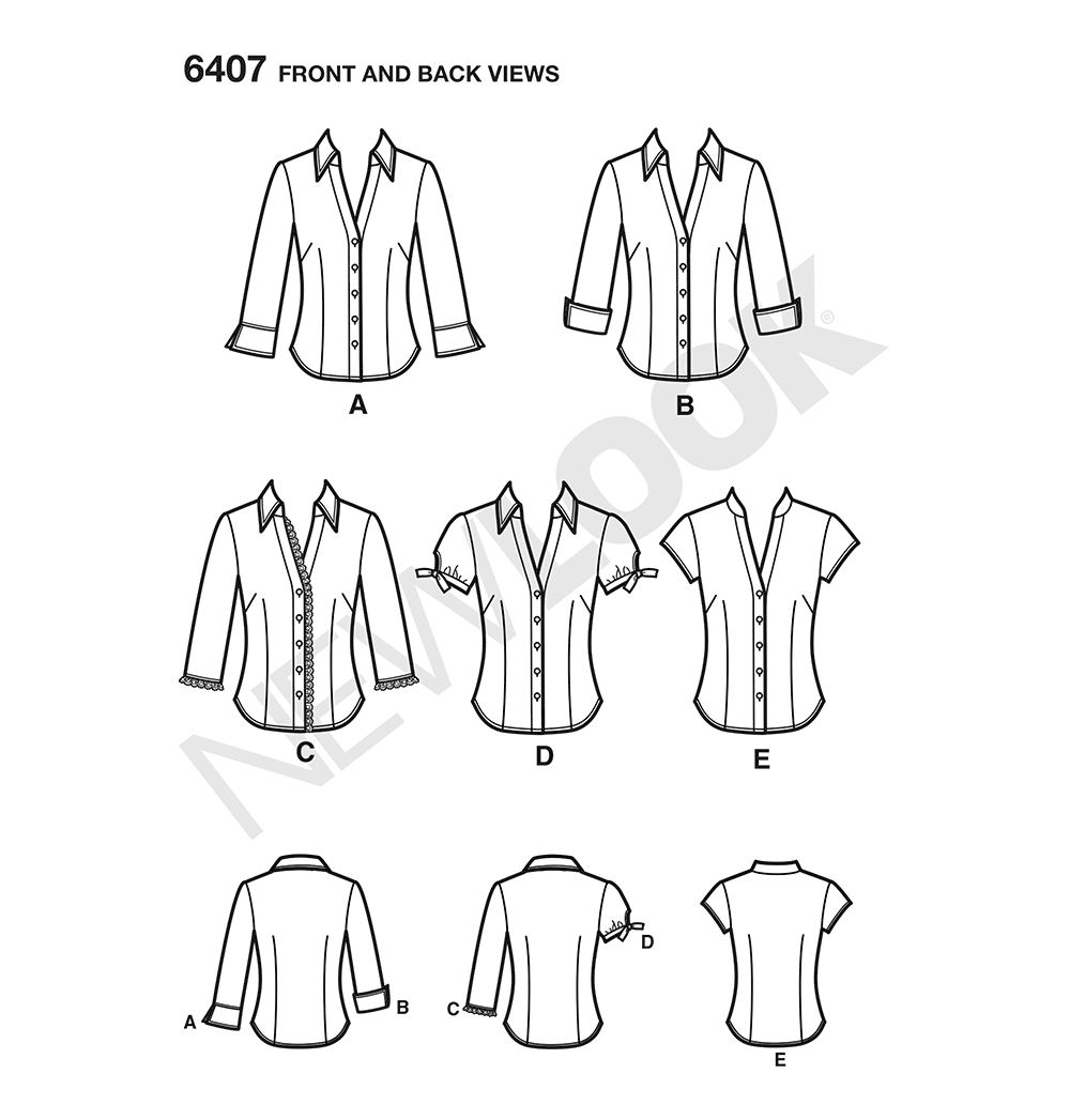 Patron New Look n°6407 - Chemise femme