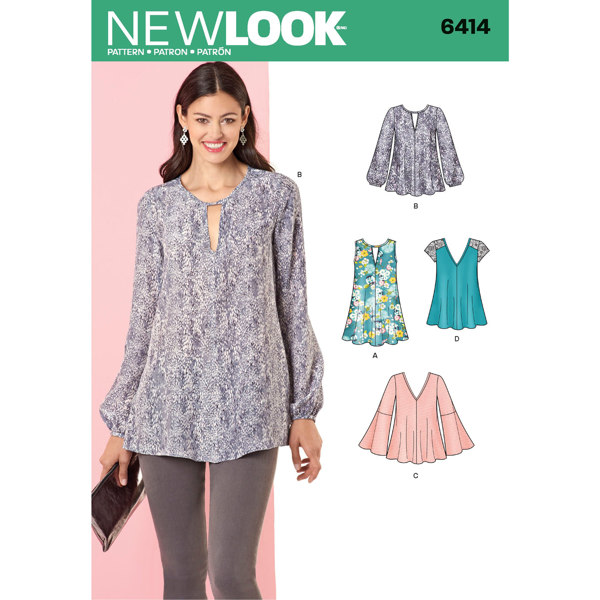 Patron New Look n°6414 – Top et chemisier femme
