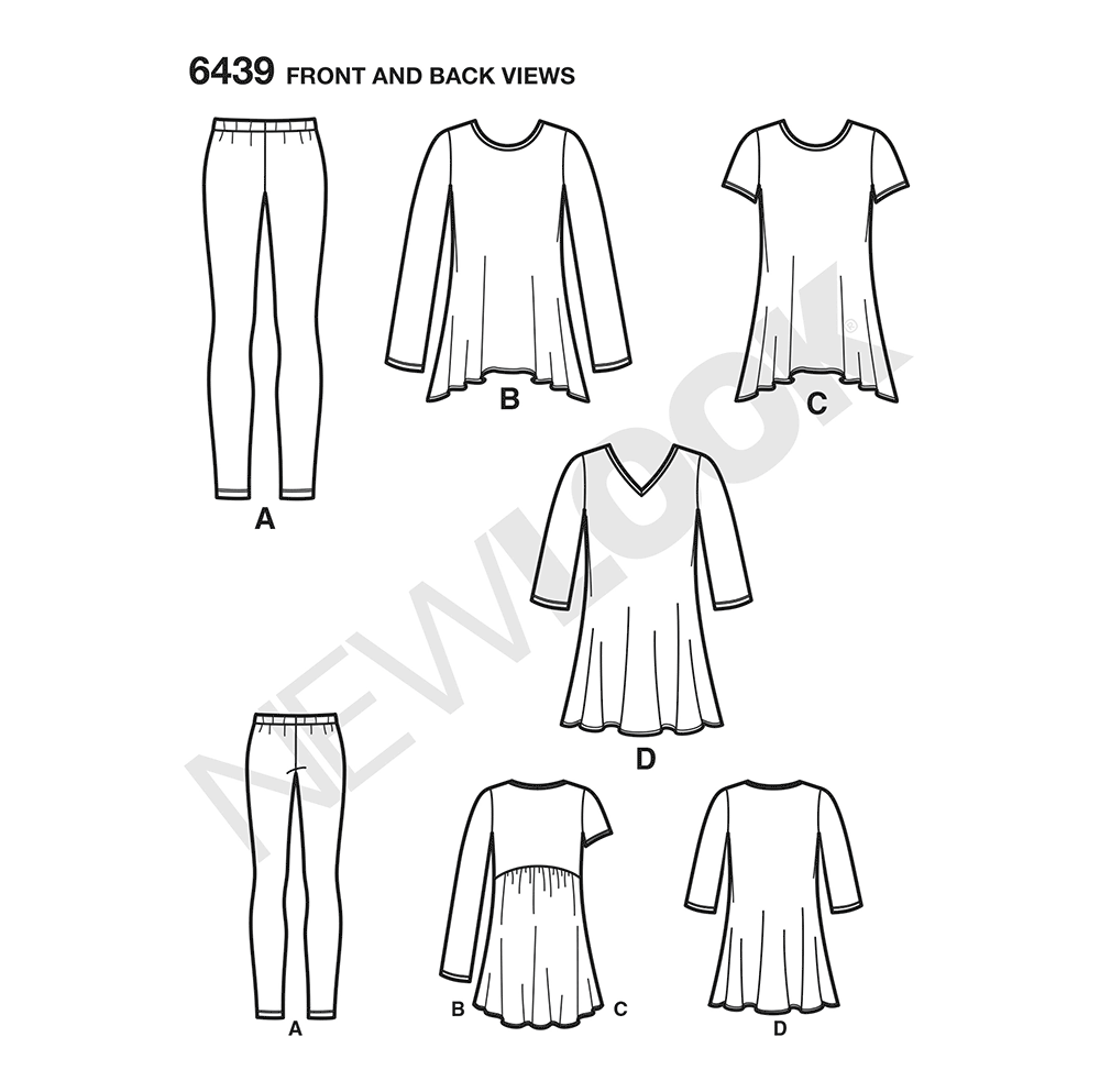 Patron New Look n°6439 – Ensemble femme tunique et leggings