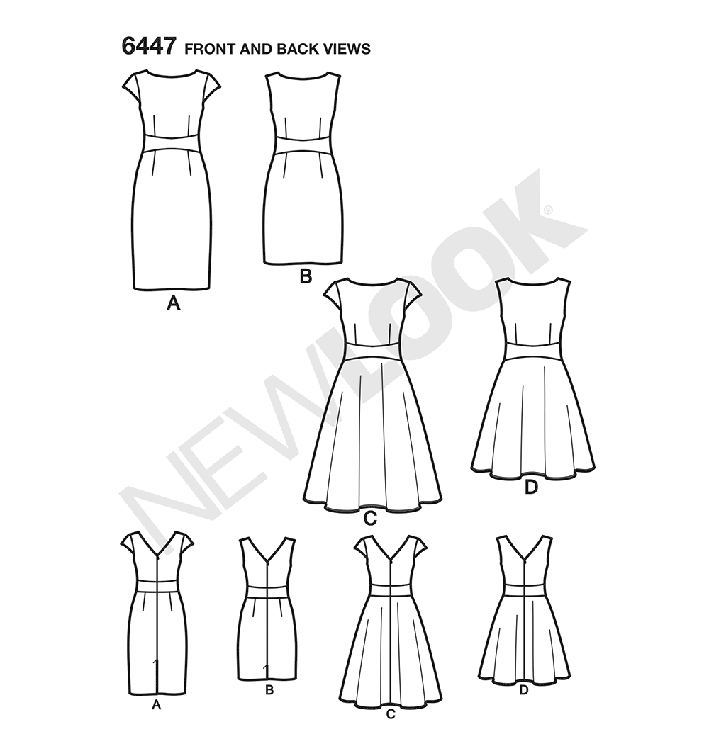 Patron New Look n°6447 – Robe cintrée pour femme