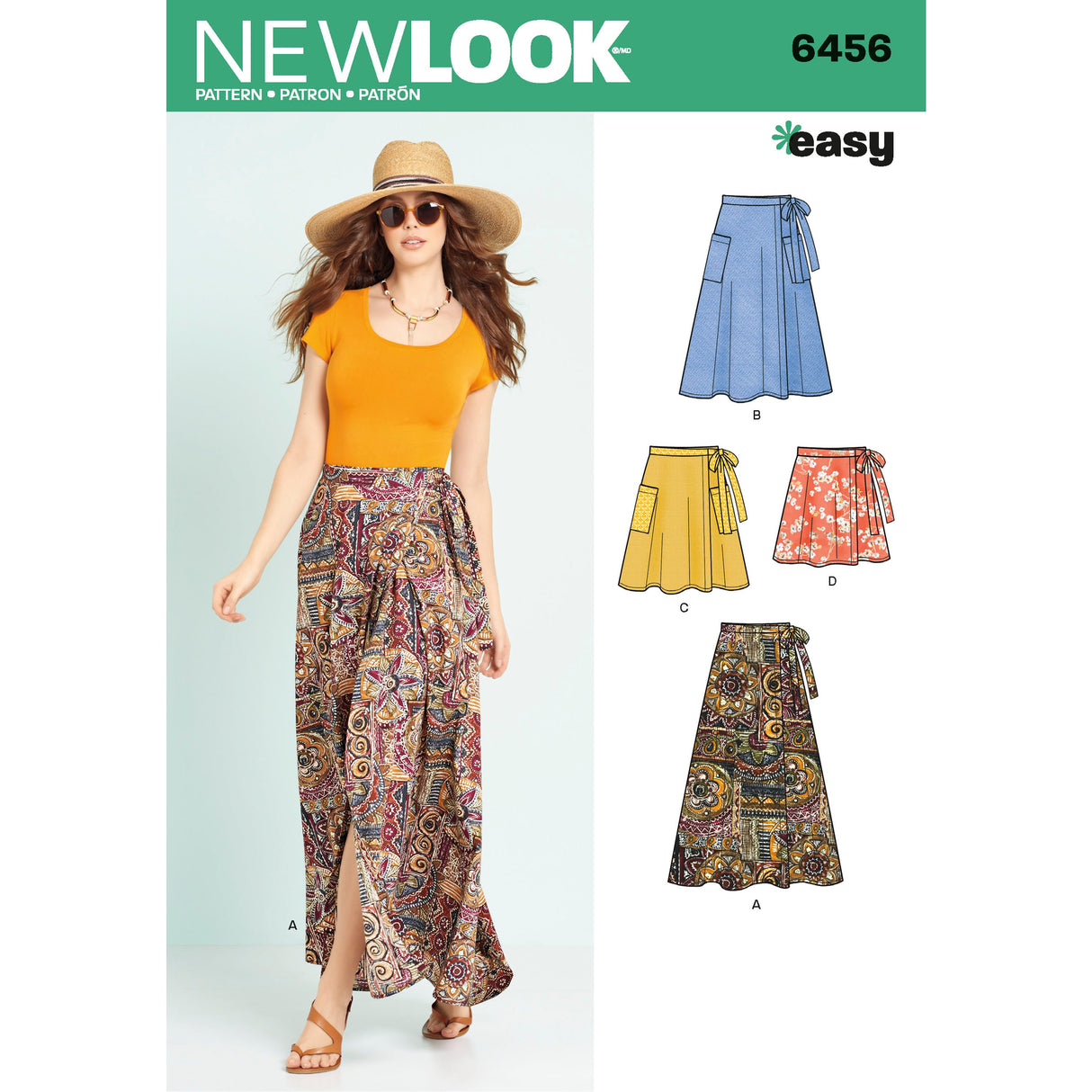 Patron New Look n°6456 – Jupe portefeuille pour femme