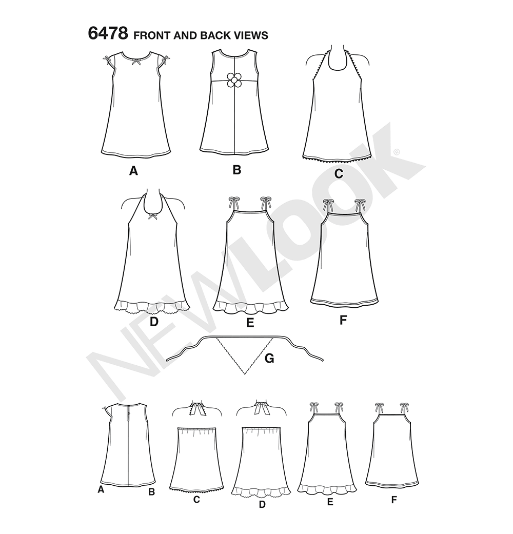 Patron New Look n°6478 – Robe et bandeau pour fillette