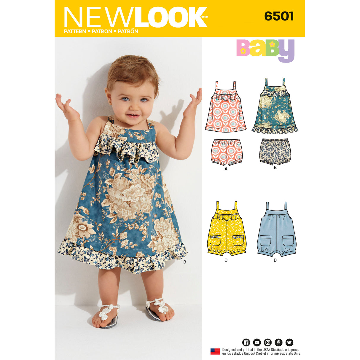 Patron New Look n°6501 – Ensemble pour bébé