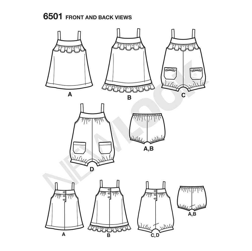 Patron New Look n°6501 – Ensemble pour bébé