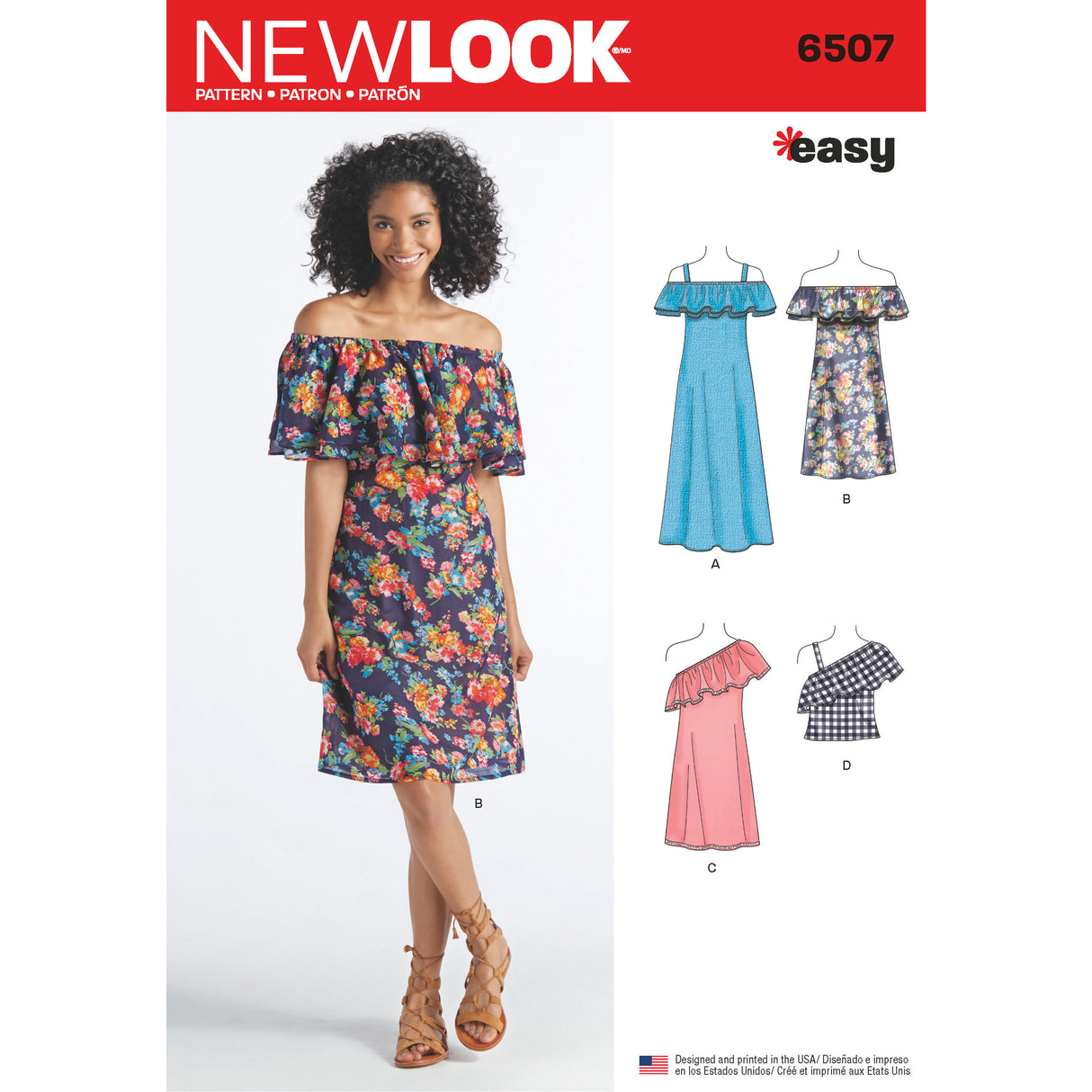 Patron New Look n°6507 – Robe à volants pour femme