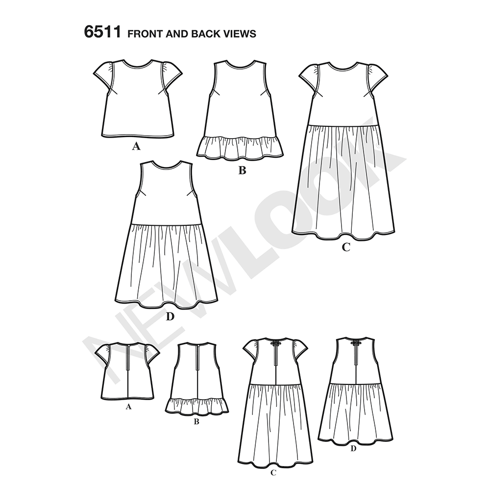 Patron New Look n°6511 – Hauts et robes pour femme