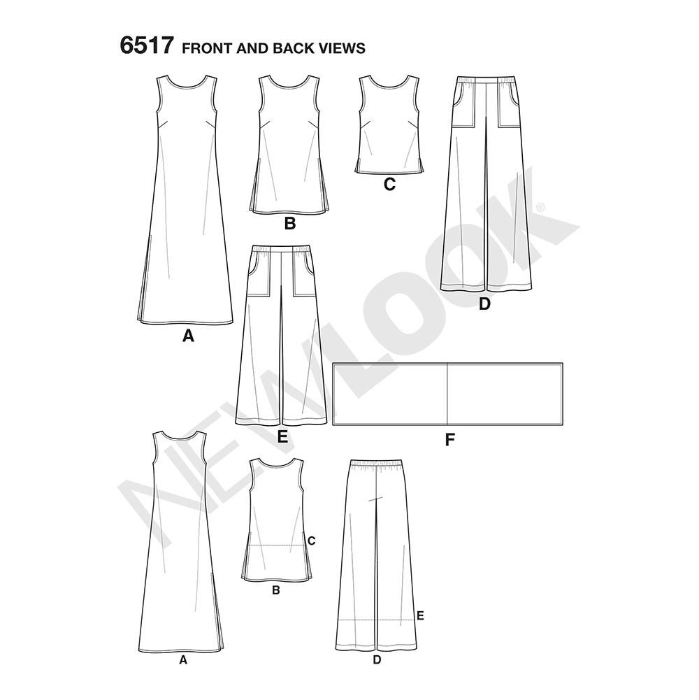 Patron New Look n°6517 – Ensemble féminin polyvalent