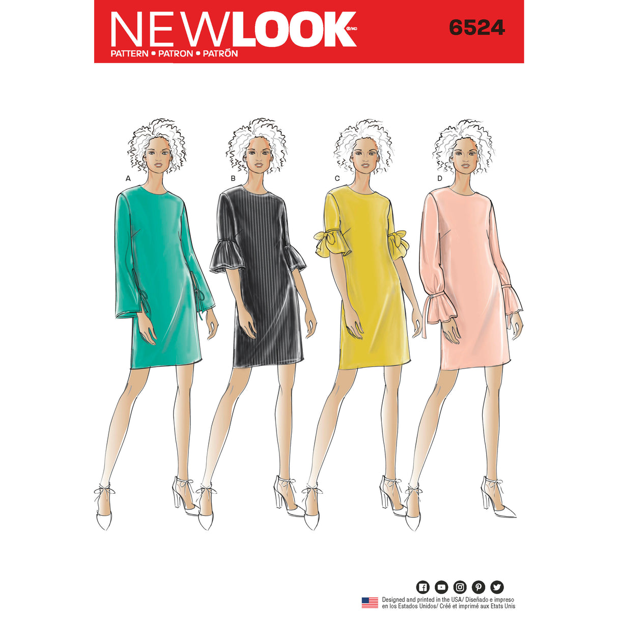 Patron New Look n°6524 – Robe droite pour femme