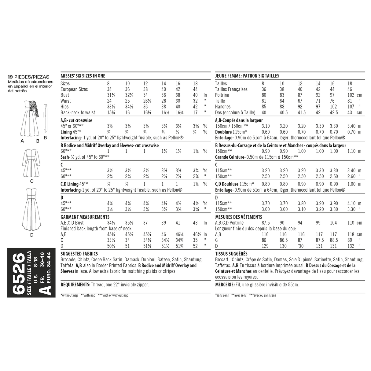 Patron New Look n°6526 – Robe élégante pour femme