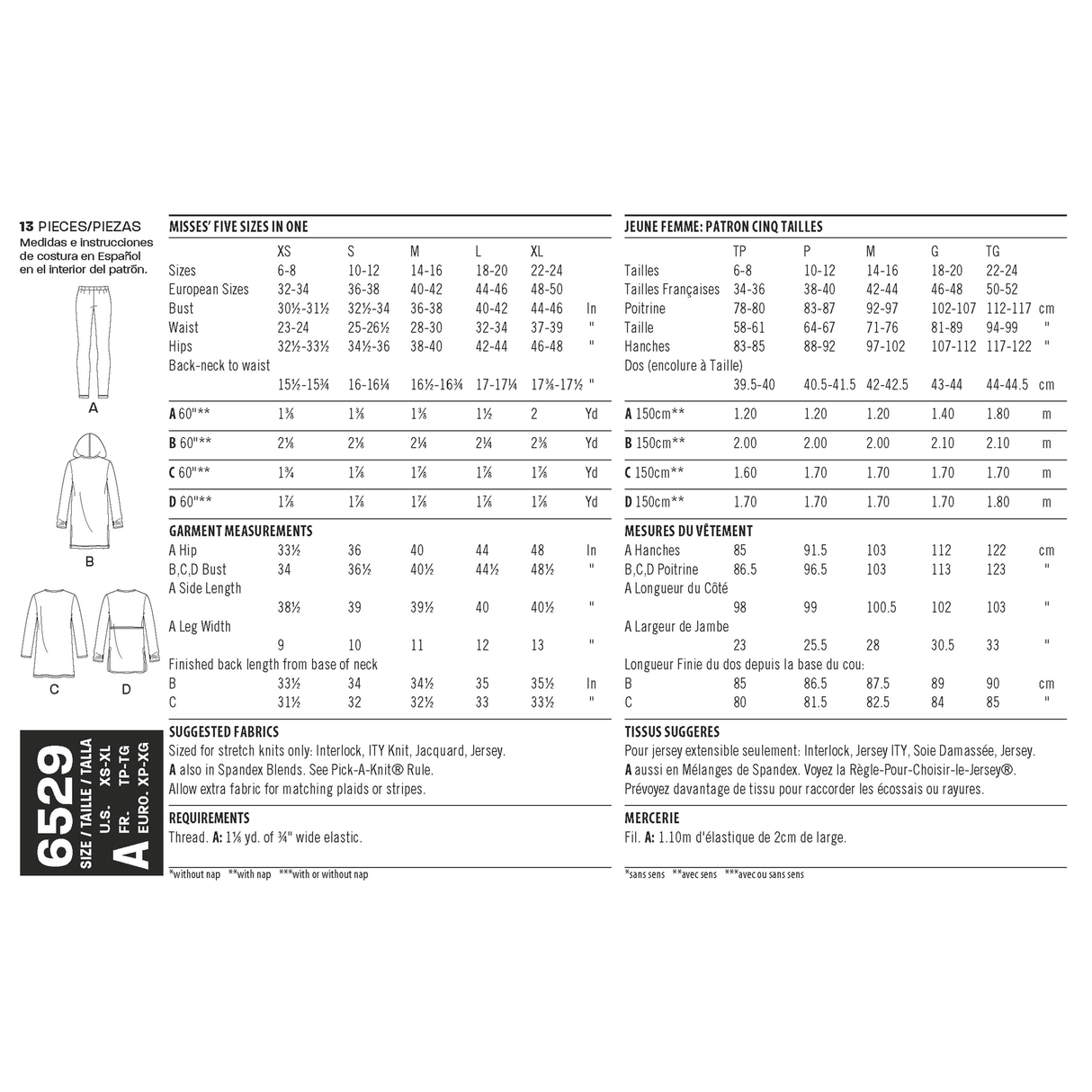 Patron New Look n°6529 – Ensemble décontracté pour femme