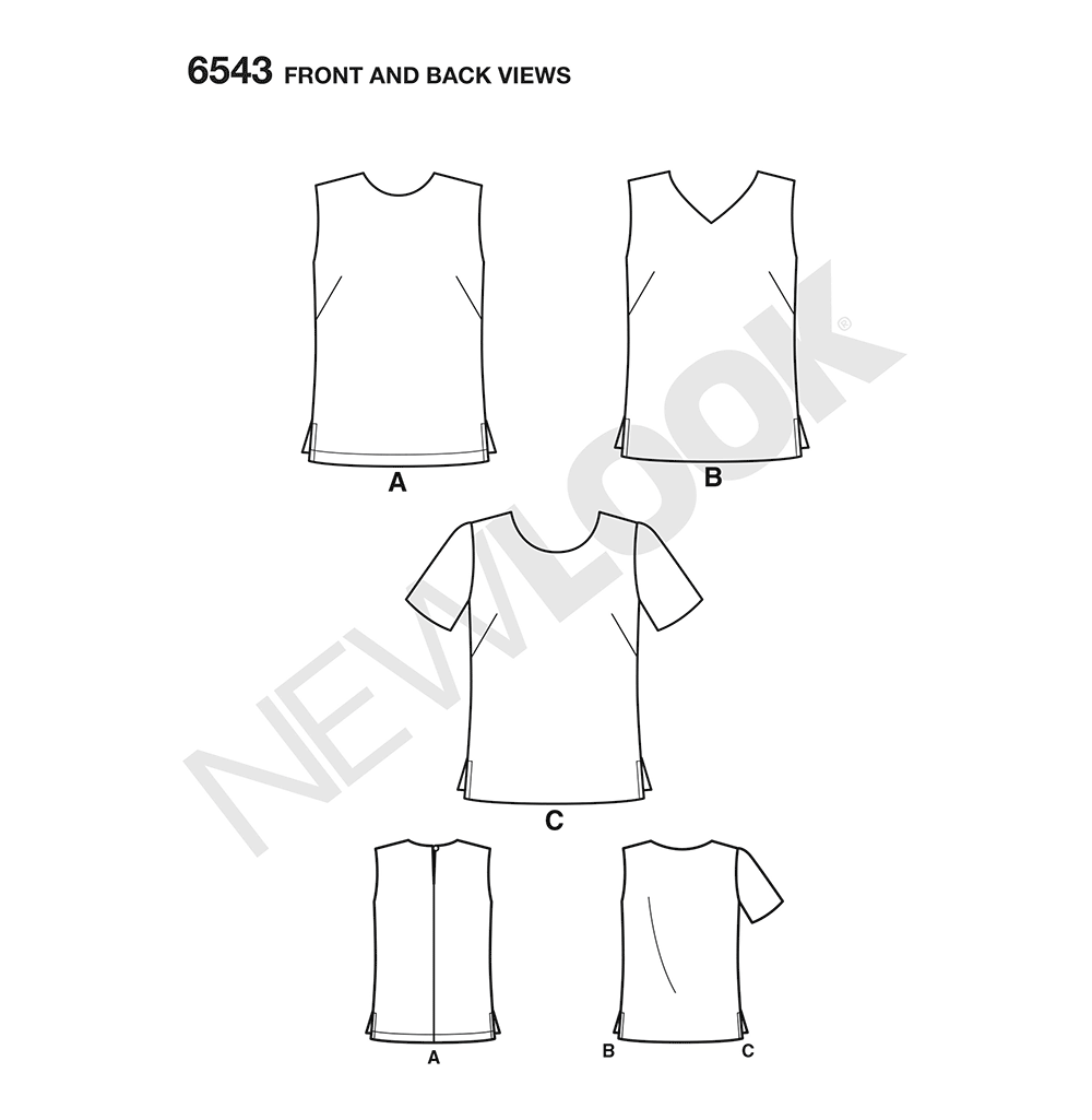 Patron New Look n°6543 – Top féminin polyvalent