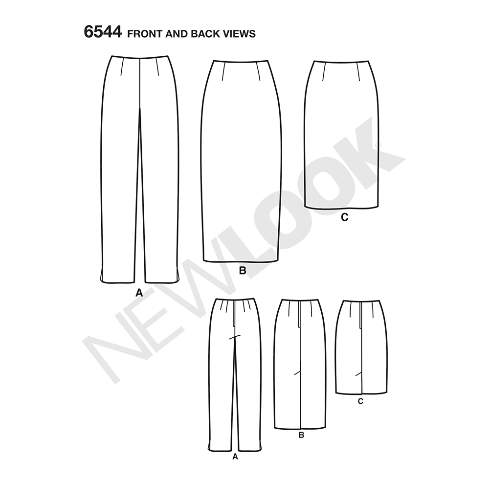 Patron New Look n°6544 – Jupe et pantalon