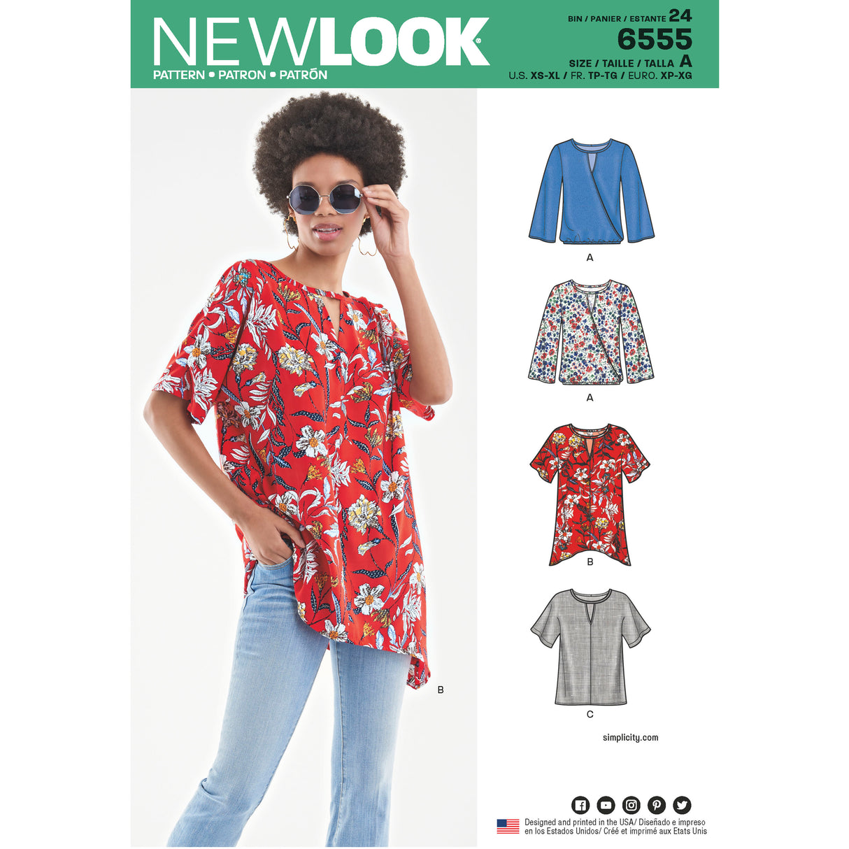 Patron New Look n°6555 – Blouse féminine à encolure ajourée