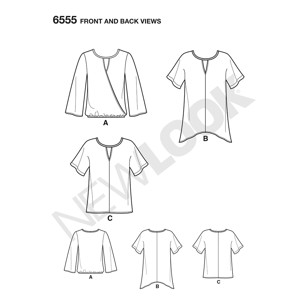 Patron New Look n°6555 – Blouse féminine à encolure ajourée