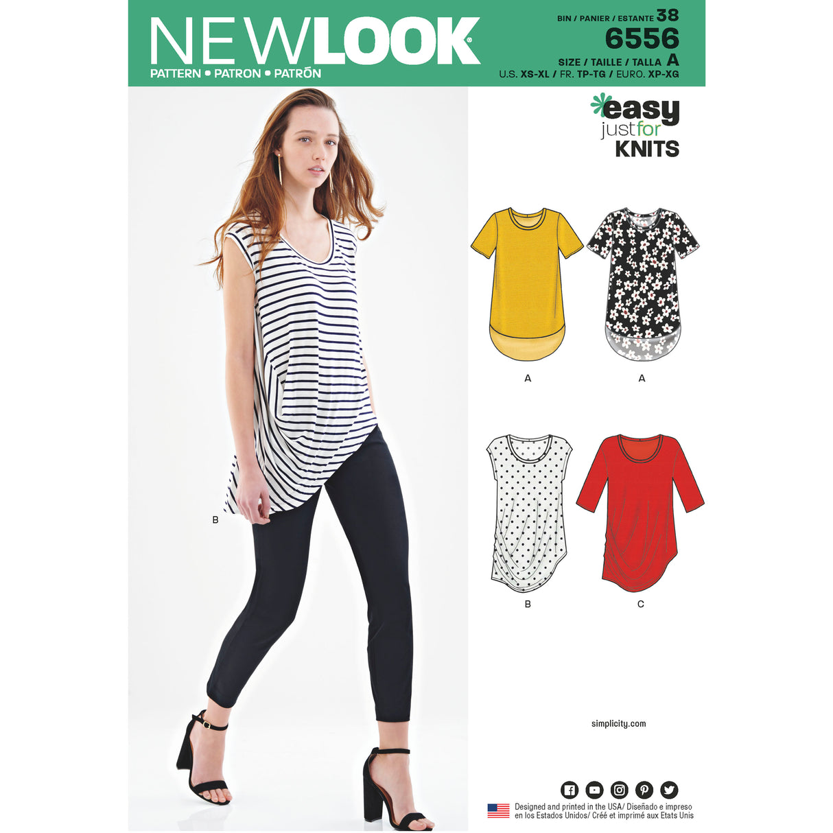 Patron New Look n°6556 – T-shirt asymétrique pour femme