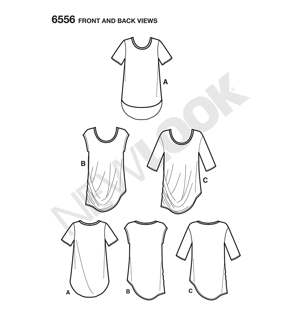 Patron New Look n°6556 – T-shirt asymétrique pour femme