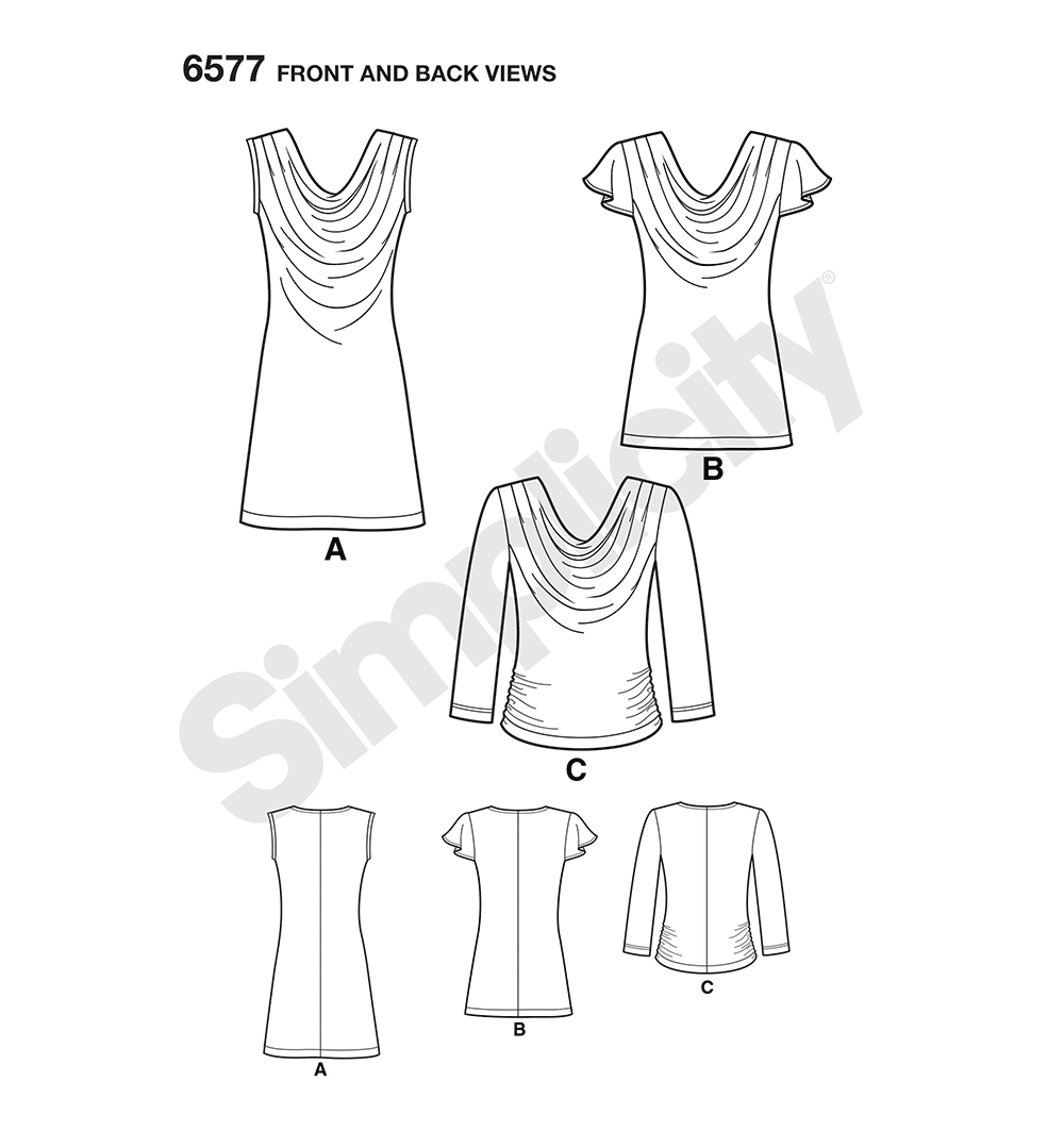 Patron New Look n°6577 – Top à encolure bénitier