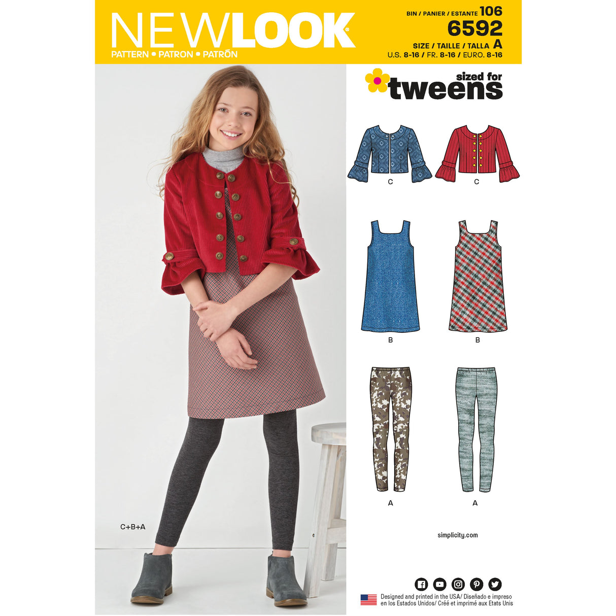 Patron New Look n°6592 - Ensemble pour fillettes