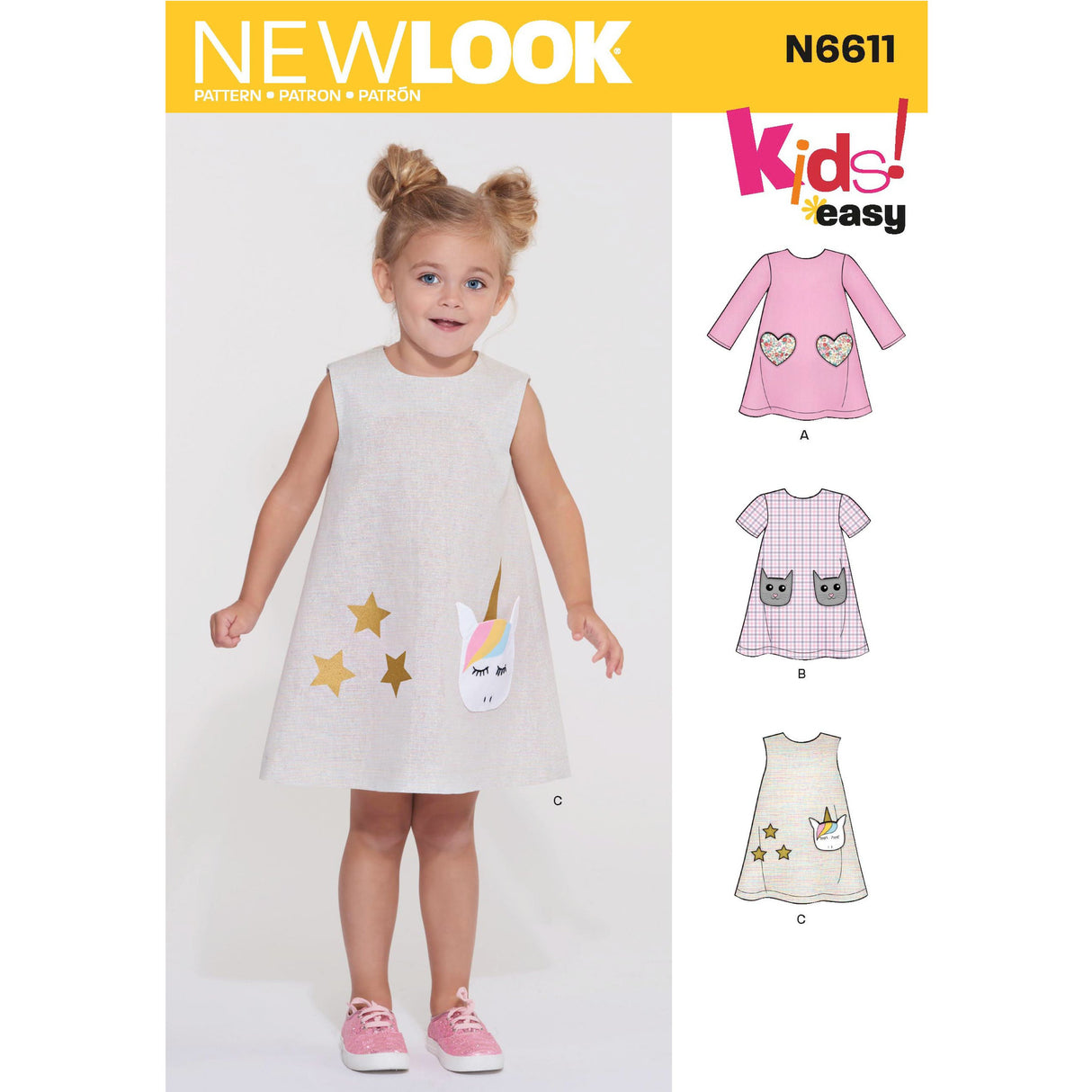 Patron New Look n°6611 - Robe trapèze pour fillette