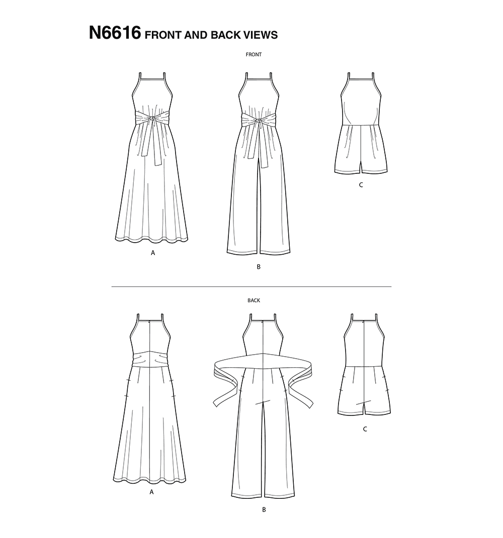 Patron New Look n°6616 - Robe et Combinaison