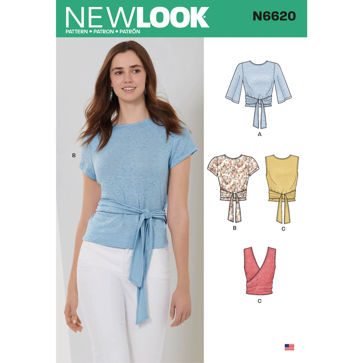 Patron New Look n°6620 - Haut cache-cœur avec variations