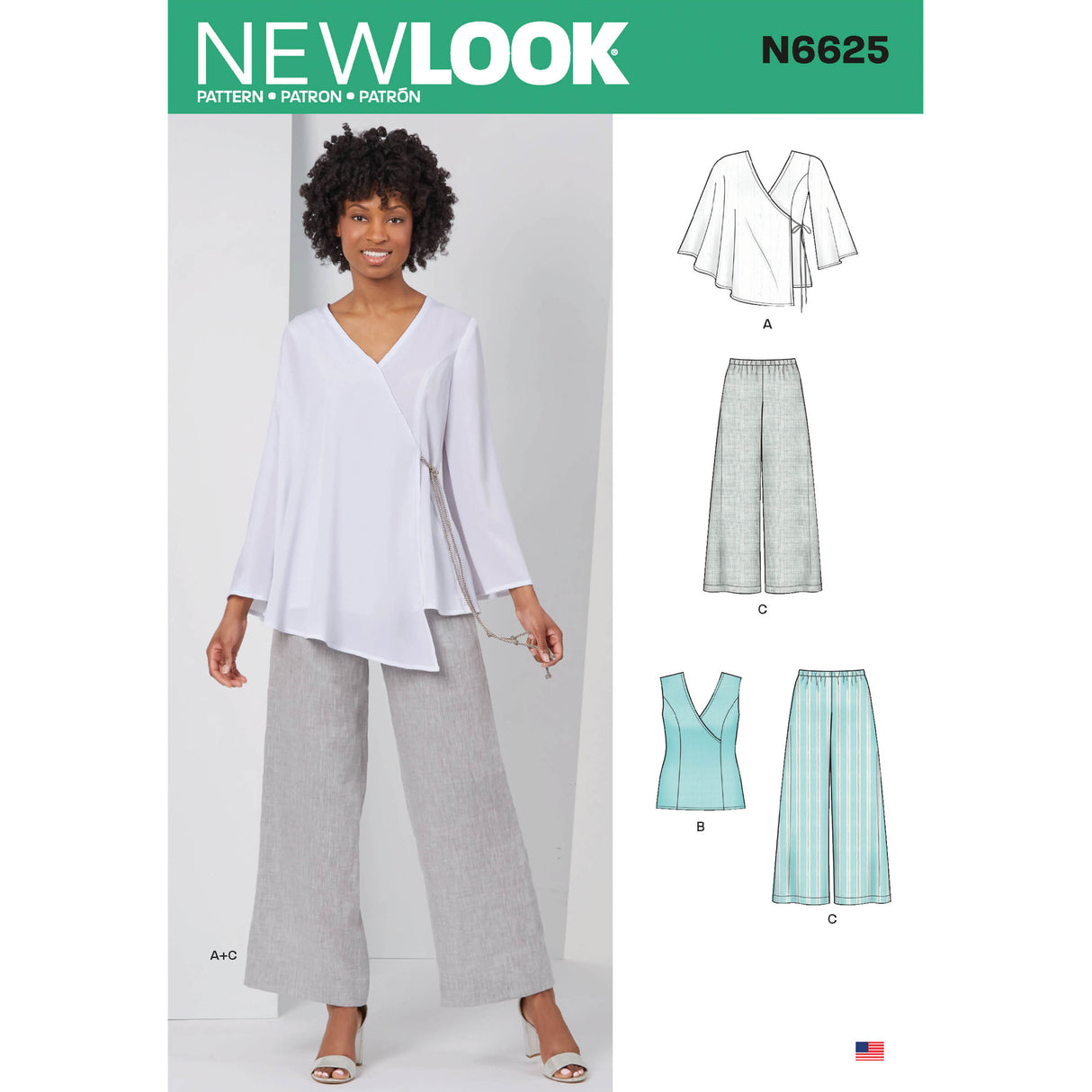Patron New Look n°6625 - Ensemble tunique, haut et pantalon
