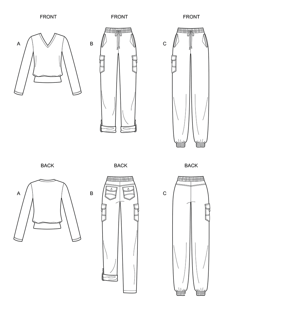 Patron New Look n°6644 - Ensemble décontracté pour femme